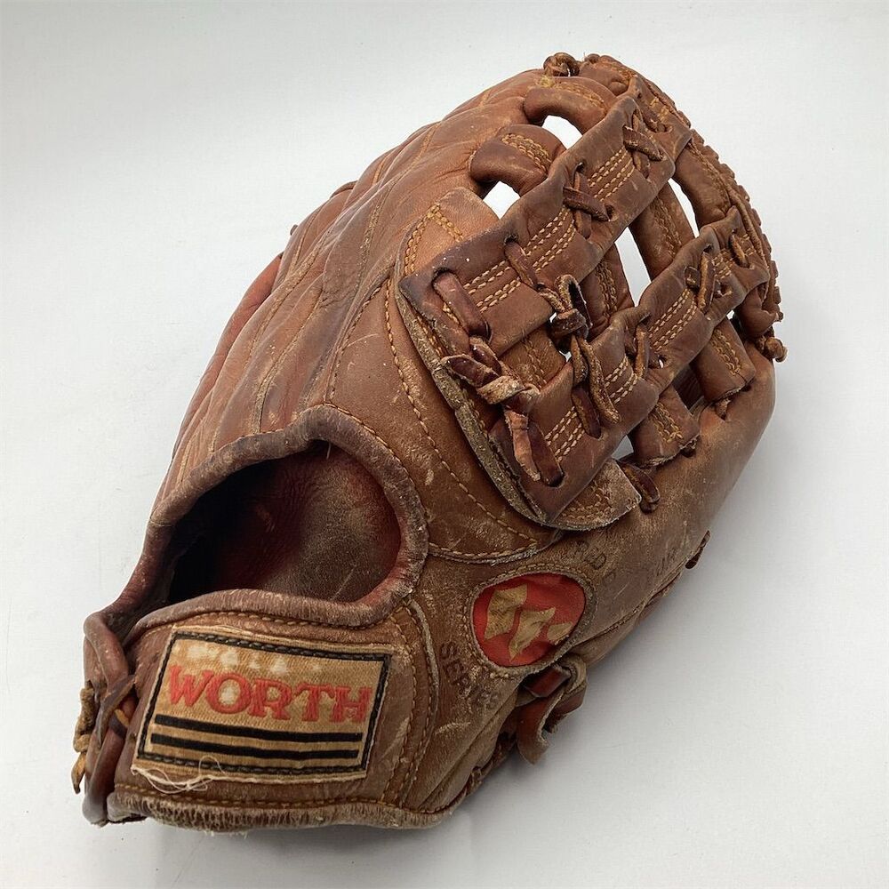 Vintage Worth Red Dot Baseball Glove RHT Brown Leather Unisex Adult